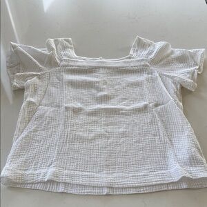 Madewell Women's White Gauze Textured Blouse Size: M ✨